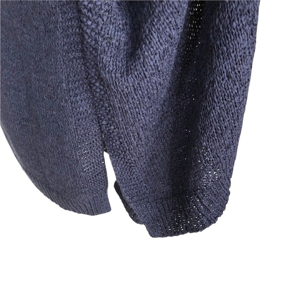 NWT Catherine Malandrino navy blue chunky cardigan open draped sweater XS - Picture 4 of 9